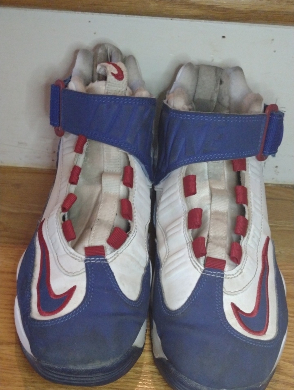 Nike Kids Blue White & Red Strap Sneakers